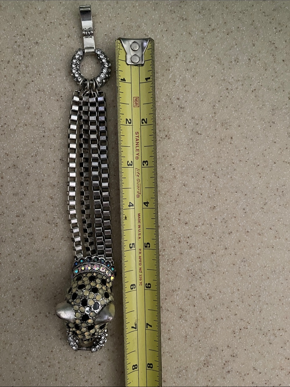 Betsey Johnson Silver-tone Panther 7 in bracelet with Crystal Accents Great Cond - Picture 7 of 10